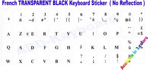 Buy French Black Lettering Keyboard Stickers Transparent Background for ...