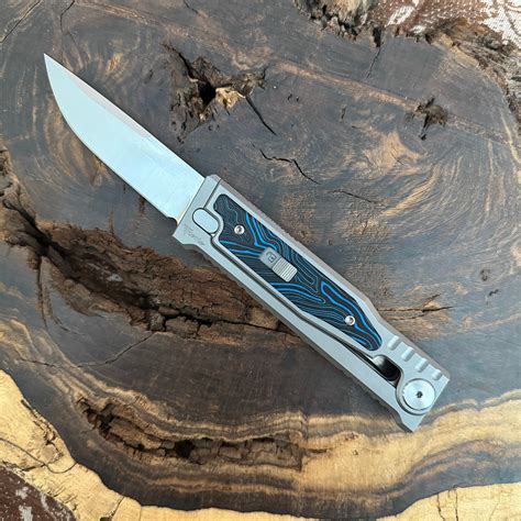 Reate EXO M S/E Gravity Knife Titanium Handle w/ Blue Black G10 ...