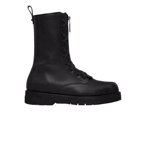 Valentino X Combat Leather Boot Black Price in India | Culture Circle