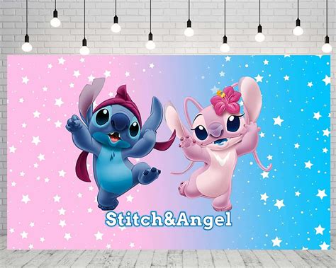 Download Cute Stitch And Angel Inside White Room Wallpaper | Wallpapers.com
