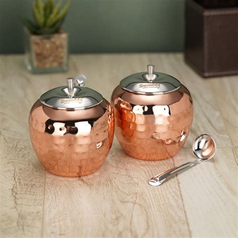 Sumeet Stainless Steel Copper Coated Handcrafted Hammered Ghee and Oil ...