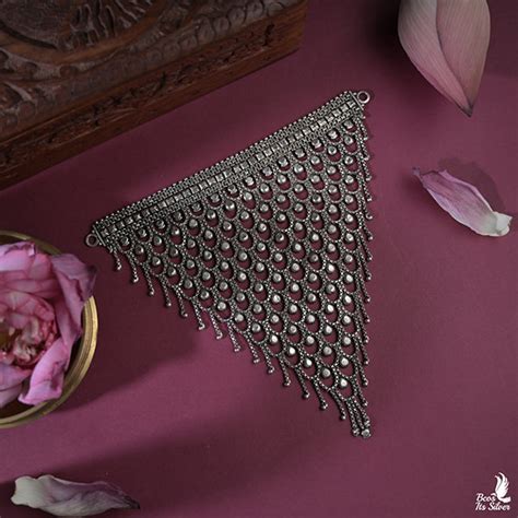 925 Silver Oxidized Choker come Mask-0411