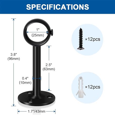 TOKPLNU Ceiling Curtain Rod Bracket, 4 Pack Black India | Ubuy