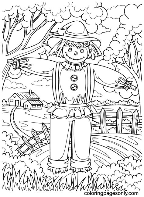Scarecrow Coloring Pages Free