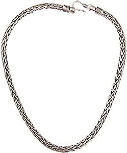 Exotic India Sterling Snake Chain Necklace - Sterling Silver : Amazon ...