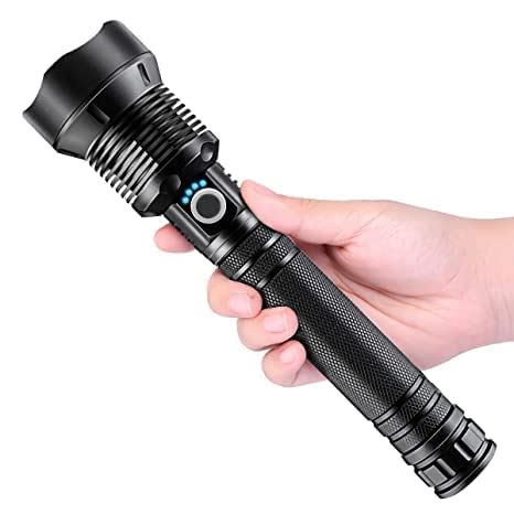 Super Bright Rechargeable LED Flashlights, Torch 90000 Lumen XHP 70.2 ...