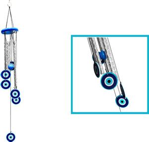 skie blue Evil Eye Wind Chimes Steel Windchime Price in India - Buy ...