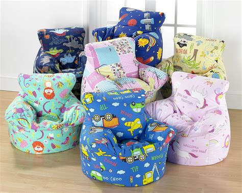 Fully Filled Kids 100%Cotton Character Bean Bag Chair Seat 2 Sizes In 7 ...