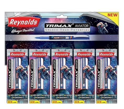 Reynolds Fine Point Trimax Aviator - Pack of 5 - Blue : Amazon.in ...