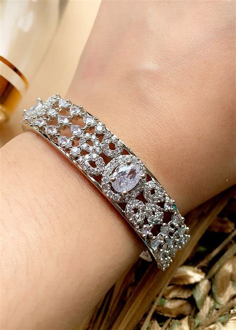 Get Silver Plated Stone Traditional Bangle at ₹ 2340 | LBB Shop
