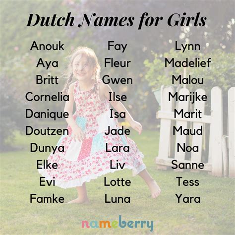 Common Dutch Names Female at Lisa Teixeira blog