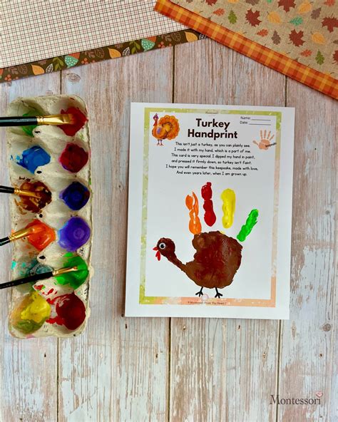 How to Make Cute Turkey Handprint Thanksgiving Kids Craft | Montessori ...