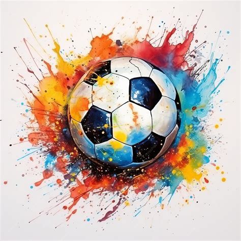 Dynamic Colorful Soccer Ball Design with Splash Art Effect for event ...