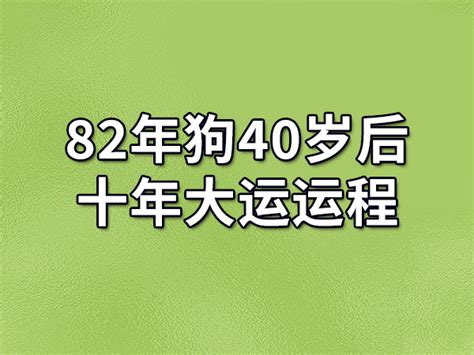 82年狗40岁后十年大运运程:事业稳定（感情运势好）_吉星堂