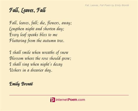 Fall, Leaves, Fall Poem Rhyme Scheme