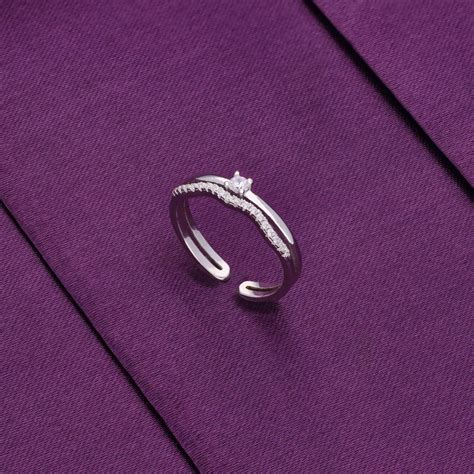 Buy Stylish Layered Strings Minimal Silver Ring Online | Kai Jewel