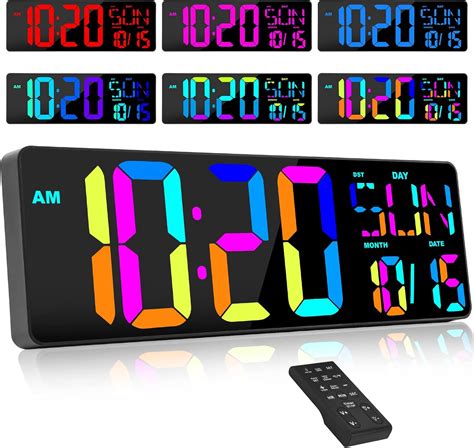 Amazon.com: XREXS Large Digital Wall Clock with Remote Control, 17 Inch ...