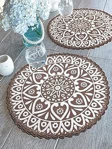 Buy SARAL HOME EASY LIVING Cotton Crochet Antiskid Printed Table Mat ...