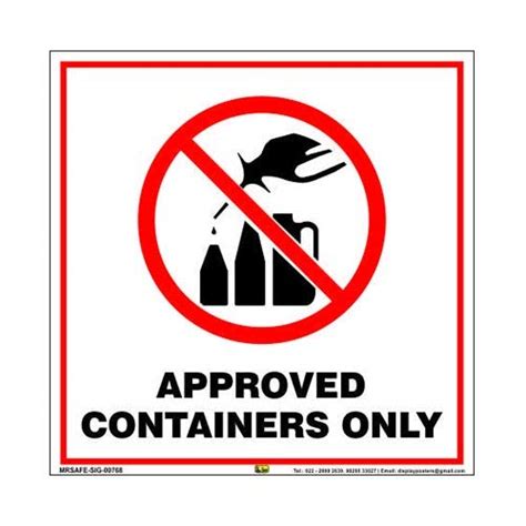 Mr. Safe - Approved Containers Only Sign Eco Vinyl Sticker 8 inch X 8 ...