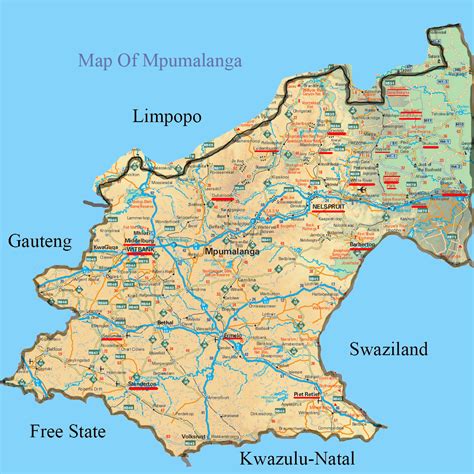 Map Mpumalanga South Africa
