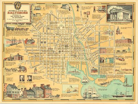 Historical Map of Old Baltimore - Curtis Wright Maps