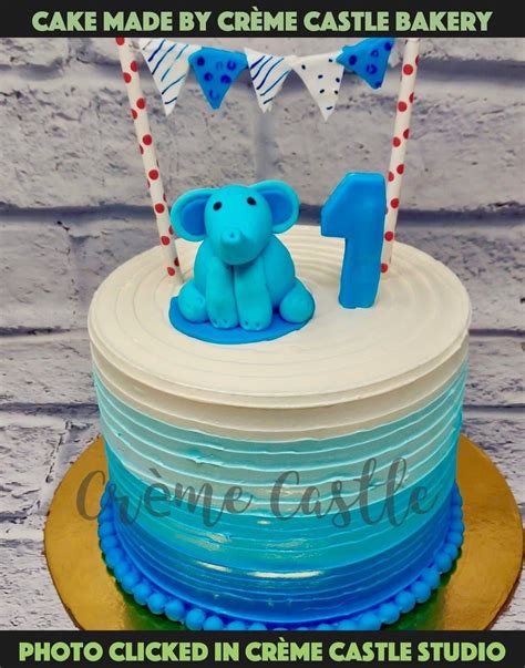 Baby Elephant colour tones cake – Creme Castle