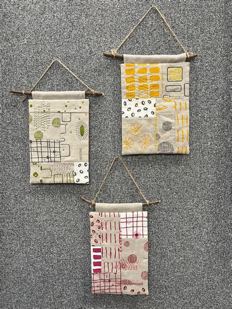 Wall Hanging Kit | Felted wool crafts, Sashiko stencils, Fiber art collage