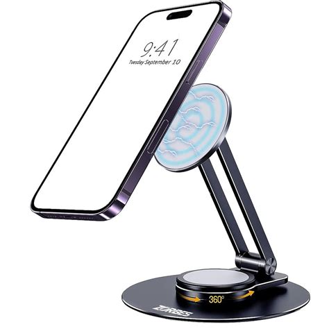 ZORBES® Magnetic Desk Phone Stand for iPhone 14 13 12 Series, Aluminum ...