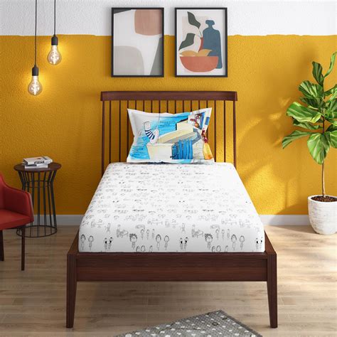 Buy PORTICO Happiness Is Cotton 164TC Printed 2Pcs Single Bedsheet Set ...