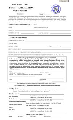 NOISE PERMIT - Cheyenne Wyoming - Fill and Sign Printable Template Online