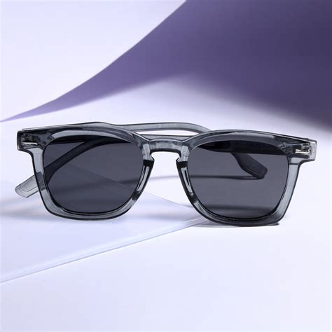 Shop Michel Grey Black Sunglasses – Edgy Square Perfection – Go Glassic