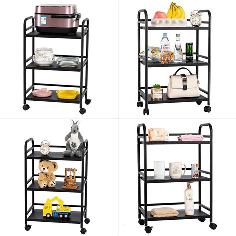Buy HDANI 3-Tier Rolling Cart Shelves,Heavy Duty Multifunctional Metal ...