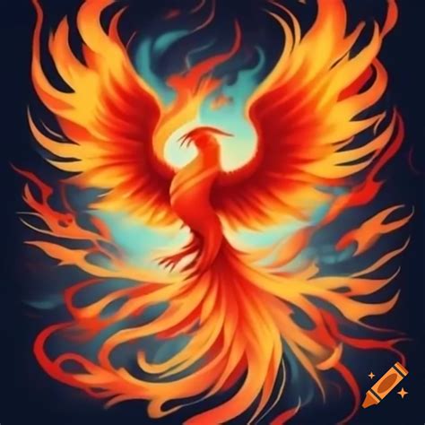 Phoenix rising from ashes, symbolizing rebirth on Craiyon