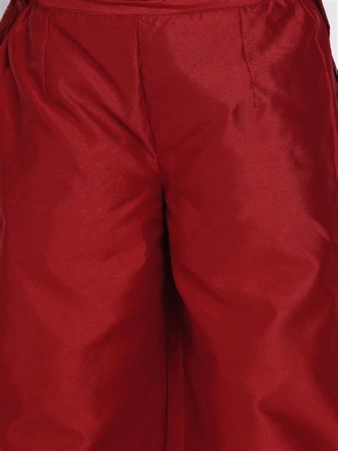 Shop Bitiya by Bhama Girls Red & Gold-Coloured Printed Kurti with ...