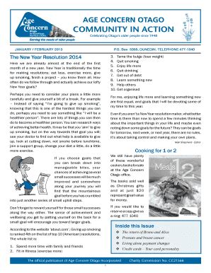 Fillable Online AGE CONCERN OTAGO Fax Email Print - pdfFiller