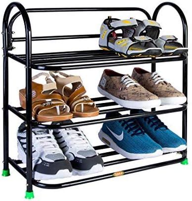Lukzer 3 Tier Shoe Rack Detachable Open Book Shelf Plastic Storage ...