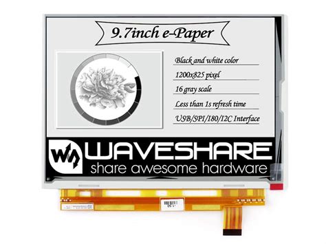 Buy waveshare 9.7inch E-Ink Display HAT Compatible with Raspberry Pi4B ...