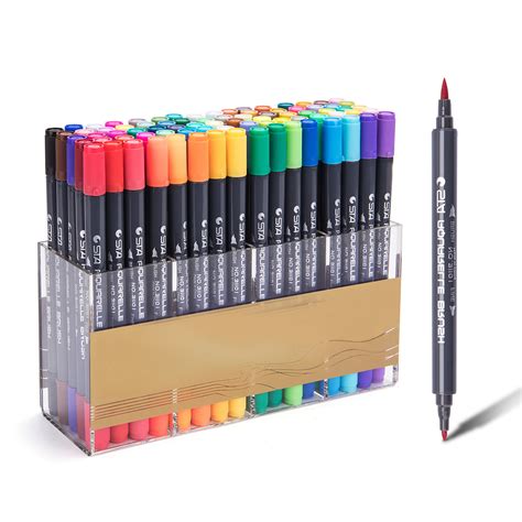 12/24/36/48/80 Colors Dual Tips Watercolor Brush Marker Pen Set with ...