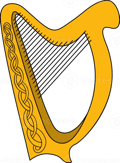 harp St. Patrick's Day. good luck symbol. irish musical instrument ...