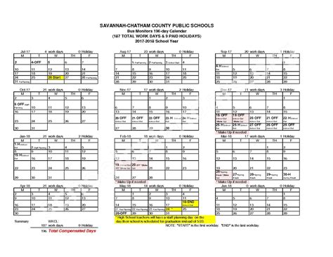Chatham County School District Calendars – Savannah, GA