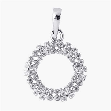 Silver Circular Pendant Embellished With Swarovski Zirconia ~caratcafe ...