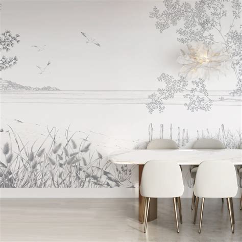 Papel pintado panorámico Paisaje de costas salvajes, Gris 375 x 250cm ...