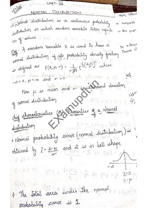 Unit 3 - Normal Distribution Notes and Key Concepts - Studocu