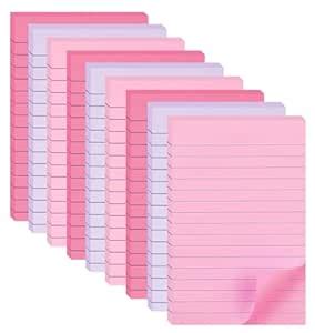 9 Pack Ruled Sticky Notes 4x6 with Lines Large Ruled Colorful Super ...