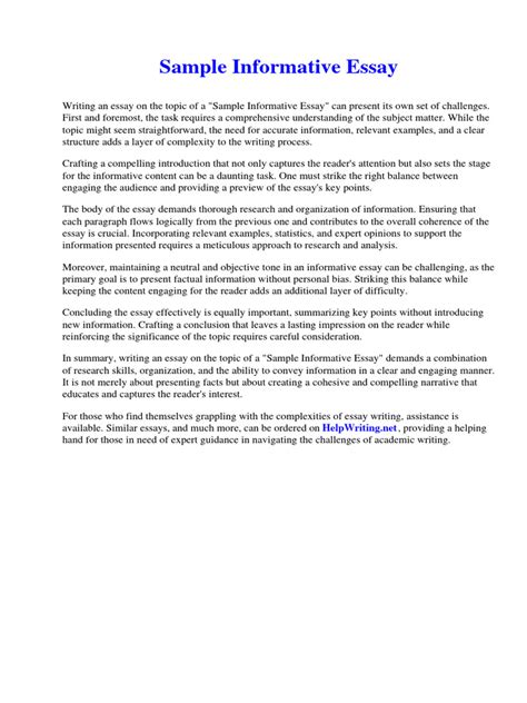 Informative Essay Sample 的图像结果
