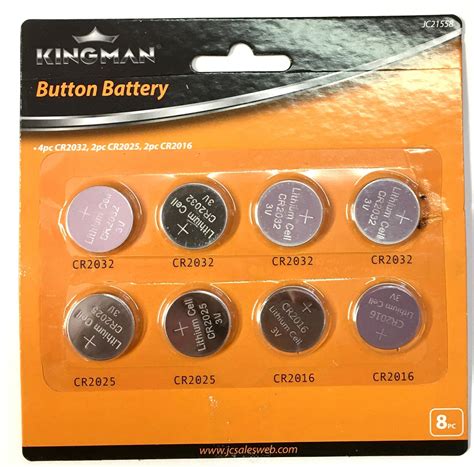 8 Assorted BUTTON BATTERY Cell Lithium Coin CR2032 CR2025 CR2016 ...