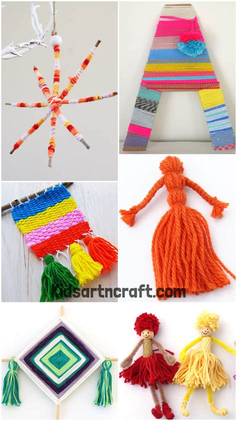 Easy Yarn Crafts Ideas For Kids - Kids Art & Craft
