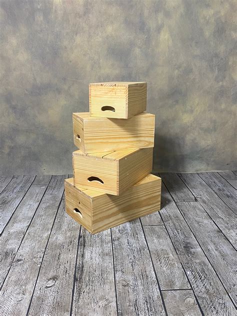 Pine Wooden Props Crates (Set of 4)