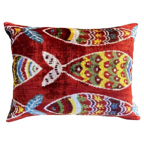 Plumes Silk Velvet Pillow For Sale at 1stDibs