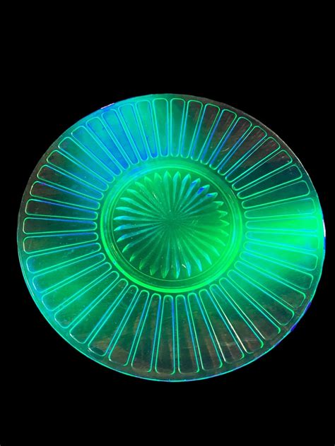 Antique Uranium Glass Plates 3 Plates - Etsy